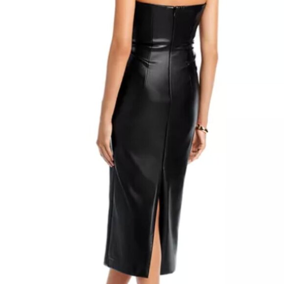 NWT Vegan Leather Strapless Cocktail Dress SOLD OUT sz 2 - Picture 5 of 10